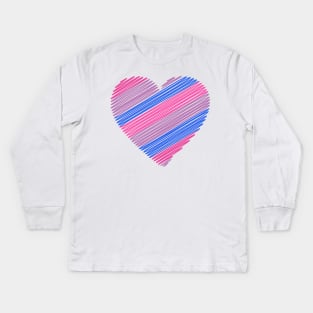 Bisexual flag heart Kids Long Sleeve T-Shirt